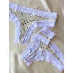 CALCINHA AYLA FIO ALGODAO - POA/BRANCO - CA1002-65 - Sirrê Lingerie