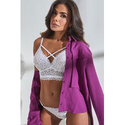 CONJUNTO MIA SEM ARO COM STRAPPY - BRANCO - CJ1025... - Sirrê Lingerie