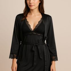 ROBE AGATA - PRETO - HB1000-09 - Sirrê Lingerie