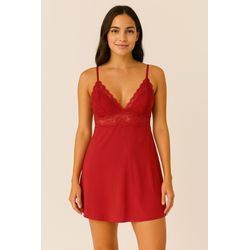CAMISOLA JADE RENDA - VERMEHO - CM1001-38 - Sirrê Lingerie