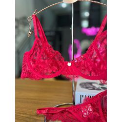 CONJUNTO SOFIA SEM BOJO - VERMEHO - CJ2166-38 - Sirrê Lingerie
