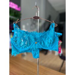 CONJUNTO SOFIA SEM BOJO - TURQUESA - CJ2166-75 - Sirrê Lingerie