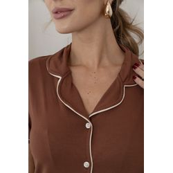PIJAMA AMERICANO - MARRON - PJ1001-83 - Sirrê Lingerie