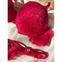 CONJUNTO OLIVIA RENDA E BOJO - VERMEHO - CJ2168-38 - Sirrê Lingerie