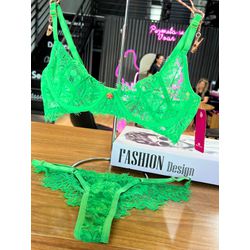 CONJUNTO SOFIA SEM BOJO - VERDE - CJ2166-82 - Sirrê Lingerie