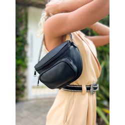 Necessaire Pochete Bolsa De Mão Porta Chuteira Maquiagem Bolsa Masculina  Feminina (PRETA/CARAMELO)