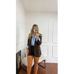 Shorts Linho Marrom - S. MARIM STORE