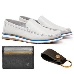 Combo Mocassim Floater Off White + Chaveiro Couro ... - SOCOMBOS