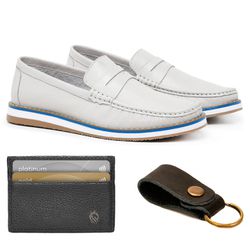Combo Mocassim Floater Off White + Chaveiro Couro ... - SOCOMBOS