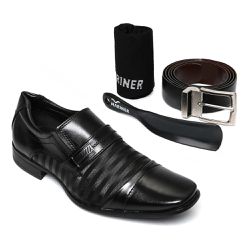 Combo Sapato Masculino Preto Coverline Mariner - SOCOMBOS