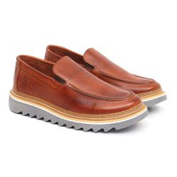 Loafer Dubay Solado Tratorado Liso Caramelo - Sola do Sapato®
