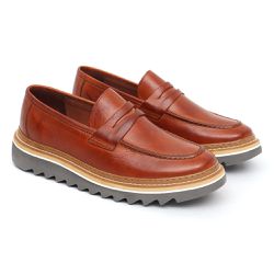 Loafer Dubay Solado Tratorado Gravata Caramelo - Sola do Sapato®