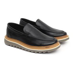 Loafer Dubay Solado Tratorado Preto Liso - Sola do Sapato®