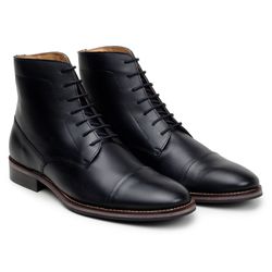 Bota Masculina Londres Couro Legítimo Preto - SOPRAFFINO