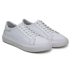 Tênis Casual Comfort Stepper Chicago Couro Branco - SOPRAFFINO
