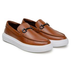 Tênis Casual Comfort Monaco Couro Whisky - SOPRAFFINO