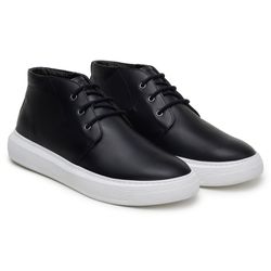Bota Casual Comfort Stepper Detroit Couro Preto - SOPRAFFINO