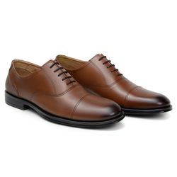 Sapato Masculino Oxford York Couro Whisky - SOPRAFFINO