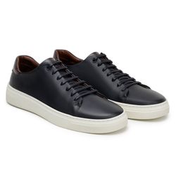 Tênis Casual Comfort Stepper Austin Couro Preto - SOPRAFFINO
