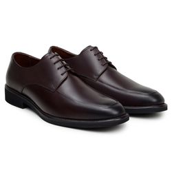 Sapato Masculino Derby Milan Couro Chocolate - SOPRAFFINO