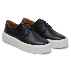 Tênis Casual Comfort Stepper Tulsa Couro Preto - SOPRAFFINO