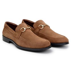 Sapato Masculino Bari Loafer Camurça Castanho - SOPRAFFINO