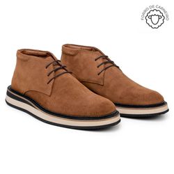 Bota Masculina Ankle Boot Austin Camurça Castanho - SOPRAFFINO