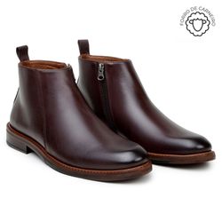 Bota Masculina Ankle Boot Tulsa Couro Chocolate - SOPRAFFINO