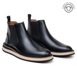 Bota Masculina Chelsea Austin Couro Preto - SOPRAFFINO