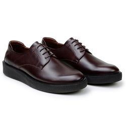 Sapato Masculino Derby Denver Couro Chocolate - SOPRAFFINO