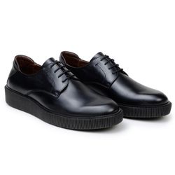 Sapato Masculino Derby Denver Couro Preto - SOPRAFFINO