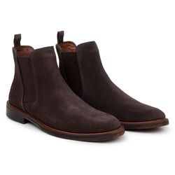 Bota Masculina Chelsea Tulsa Camurça Café - SOPRAFFINO
