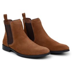 Bota Masculina Chelsea Munique Camurça Castanho - SOPRAFFINO