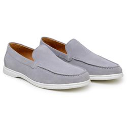 Mocassim Masculino Rio Camurça Titânio - SOPRAFFINO