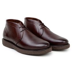 Bota Ankle Boot Chicago Couro Café - SOPRAFFINO