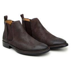 Bota Chelsea Moscou Camurça Aged Café - SOPRAFFINO