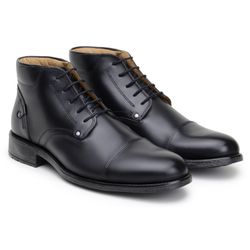 Bota Masculina Ankle Boot Roma Couro Preto - SOPRAFFINO