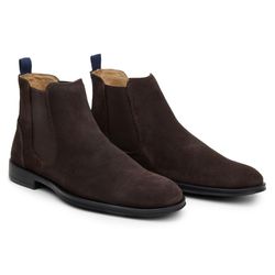 Bota Masculina Berlim Chelsea Camurça Café - SOPRAFFINO