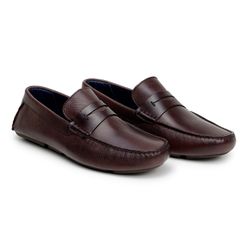 Mocassim Masculino Drive Couro Café - SOPRAFFINO