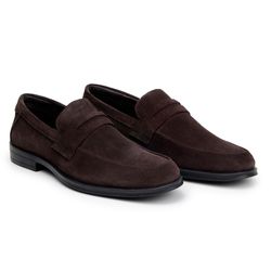 Sapato Turim Loafer Camurça Café - SOPRAFFINO