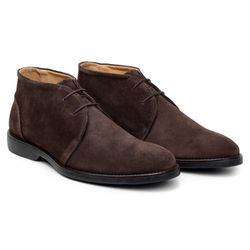 Bota Ankle Boot Florença Camurça Café - SOPRAFFINO