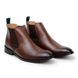 Bota Masculina Madrid Chelsea Couro Havana - SOPRAFFINO