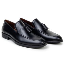 Sapato Loafer Detroit Couro Preto - SOPRAFFINO