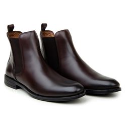 Bota Masculina Chelsea Munique Couro Chocolate - SOPRAFFINO