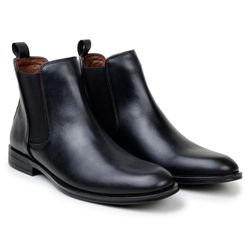 Bota Masculina Chelsea Munique Couro Preto - SOPRAFFINO