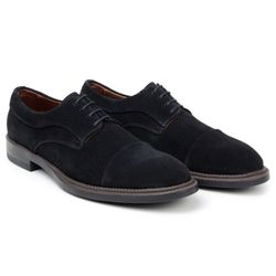 Sapato Masculino Derby Moscou Camurça Preto - SOPRAFFINO