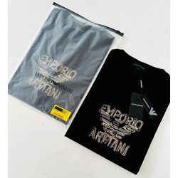 CAMISETA ARMANI MALHA CHINESA PRETA - SP GRIFES - Camisetas Importadas no Atacado