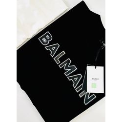 CAMISETA BALMAIN ESCRITA EMBORRACHADA MALHA CHINES... - SP GRIFES - Camisetas Importadas no Atacado