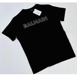 CAMISETA BALMAIN ESCRITA EMBORRACHADA MALHA CHINES... - SP GRIFES - Camisetas Importadas no Atacado