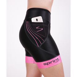 Bermuda de Compressão para Corrida Sprint Race Feminina Rosa Com Bolso - Sprint Race 